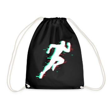 Runner sprinter running gift sport run sprint - Drawstring Bag - black - Front