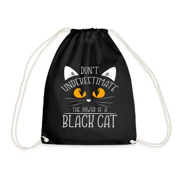 Chat noir animal de compagnie amour chat maison - Sac de sport léger - noir - Devant