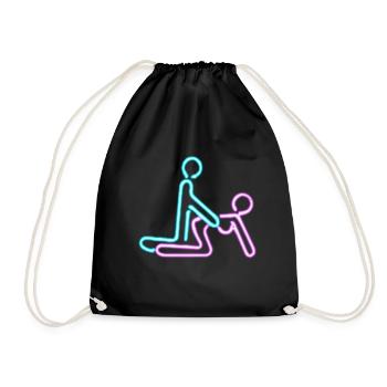 neon LOVE - Drawstring Bag - black - Front