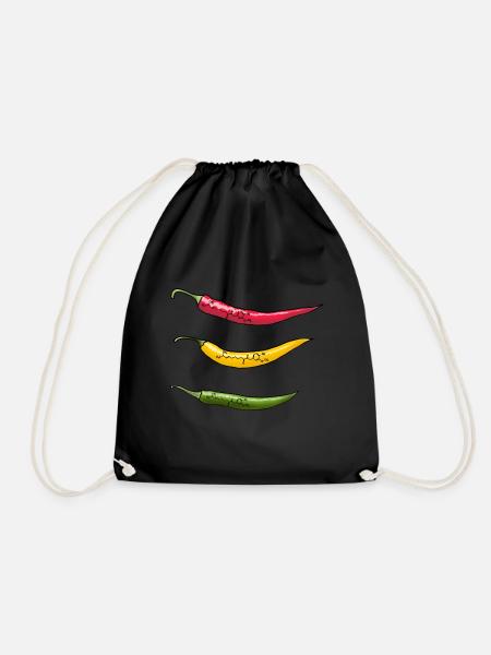 Capsaicin Chili Pods - Drawstring Bag - black