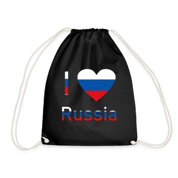 I Love Russia in den Farben der Flagge ! - Turnbeutel - Schwarz - Vorne