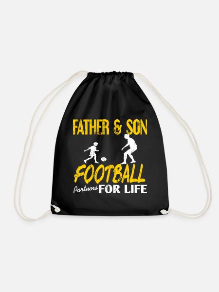 Vater Sohn Fußball - Turnbeutel - Schwarz
