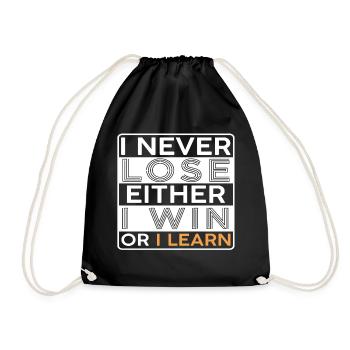 Win Winner Learn Experience Gift Idea Gift - Drawstring Bag - black - Front