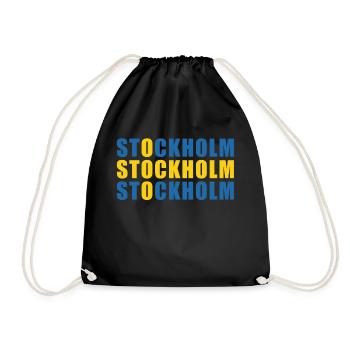 Stockholm Schweden Flagge Sverige Urlaub Geschenk - Turnbeutel - Schwarz - Vorne
