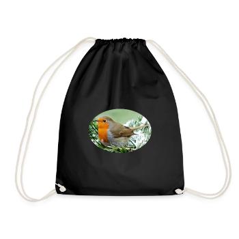 robin - Drawstring Bag - black - Front