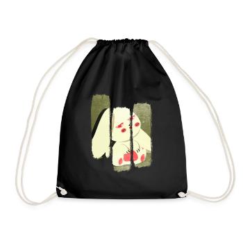 Hase Häschen - Turnbeutel - Schwarz - Vorne