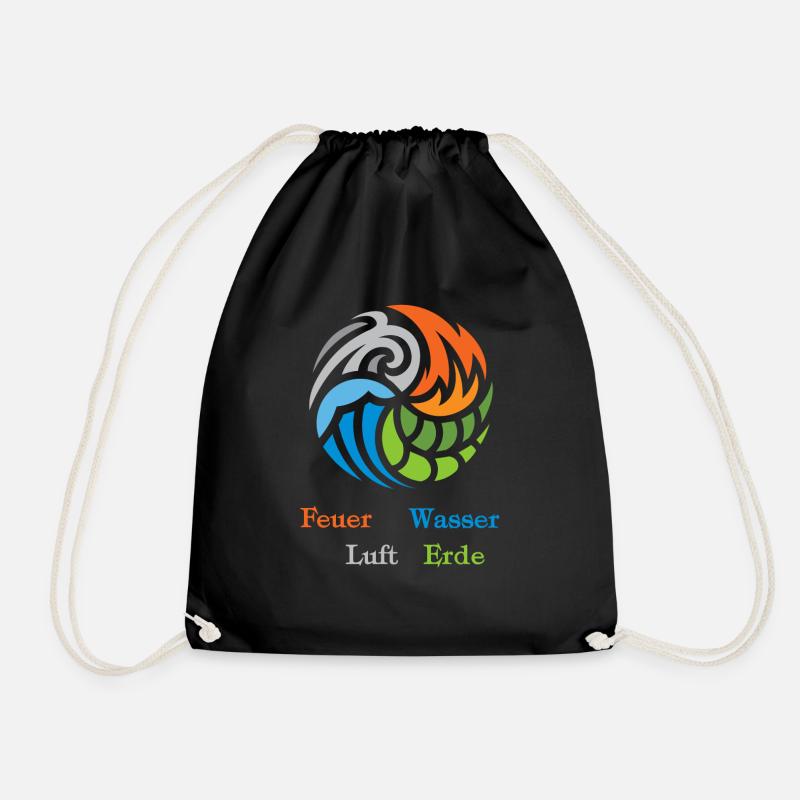 Les quatre éléments. Le feu, l’eau, l’air et la terre - Sac de sport léger - noir