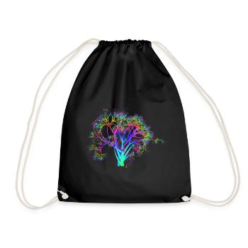 Goa Arbre Neon psy psy Techno Party - Sac de sport léger - noir - Devant