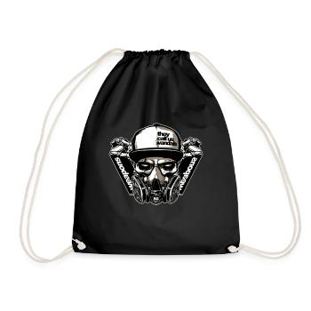 Gasmaske - Turnbeutel - Schwarz - Vorne