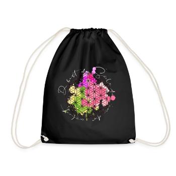 Flower of Life - Green - Drawstring Bag - black - Front