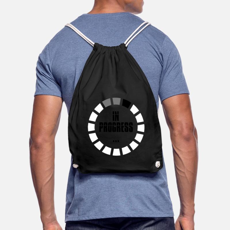 in progress loading sign ring circle loading becomes a Drawstring Bag