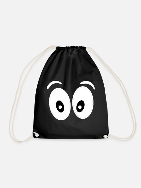 two eyes - Drawstring Bag - black