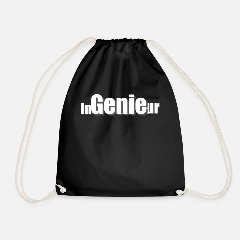 engineer engineer - Drawstring Bag - black