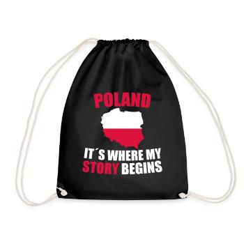 Pologne - Sac de sport léger - noir - Devant