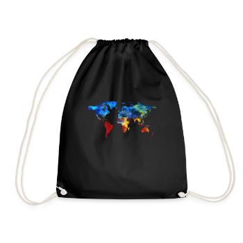 world, peace, love, freedom, harmony, gift, color - Turnbeutel - Schwarz - Vorne