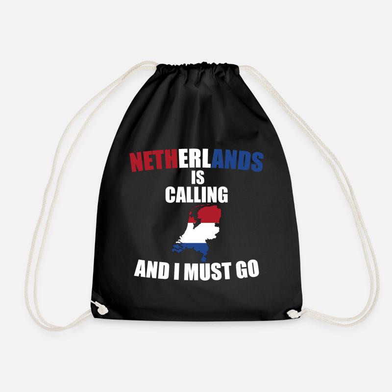 Netherlands - Drawstring Bag - black