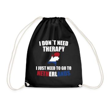 Netherlands - Drawstring Bag - black - Front