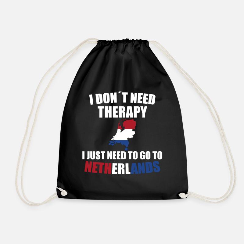 Netherlands - Drawstring Bag - black