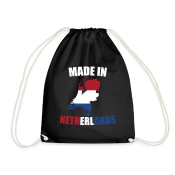 Netherlands - Drawstring Bag - black - Front