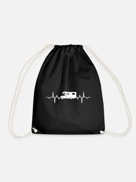 HEARTBEAT CAMPER - Turnbeutel - Schwarz