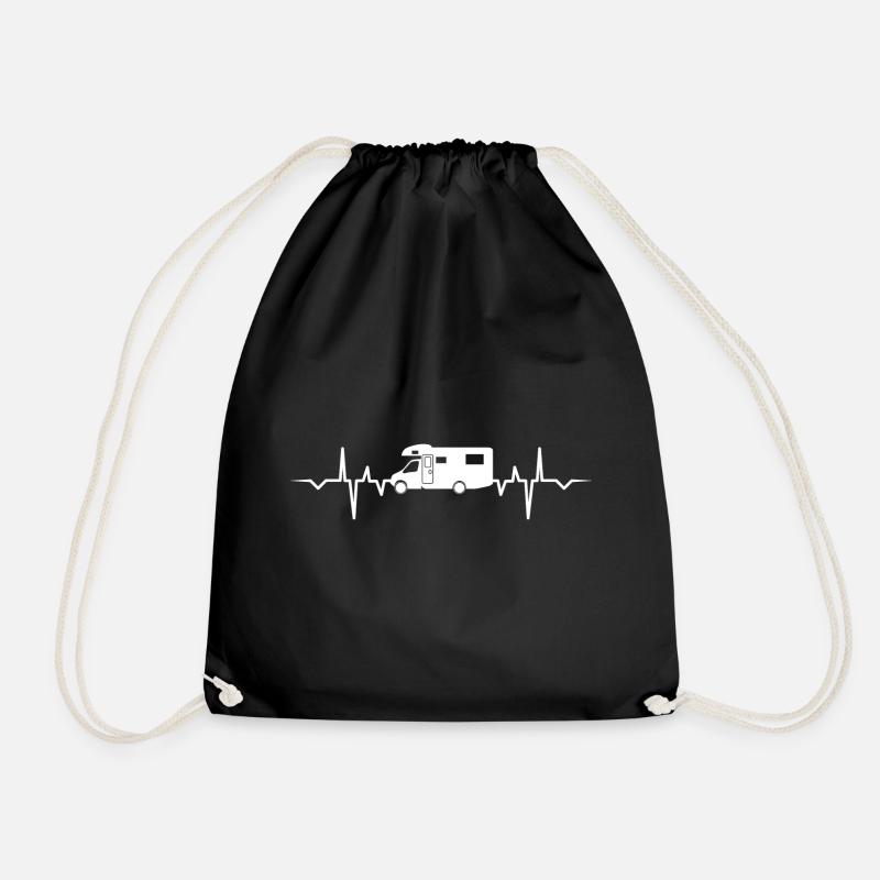 HEARTBEAT CAMPER - Turnbeutel - Schwarz