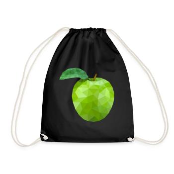 Apfel - Turnbeutel - Schwarz - Vorne