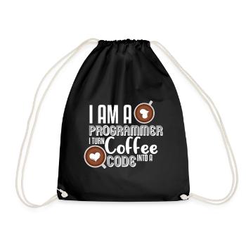 Programmer Kaffee - Turnbeutel - Schwarz - Vorne
