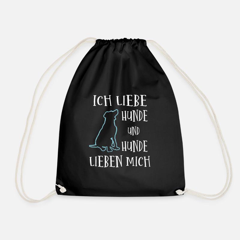 Hundeliebe Hundefreund Geschenk - Turnbeutel - Schwarz