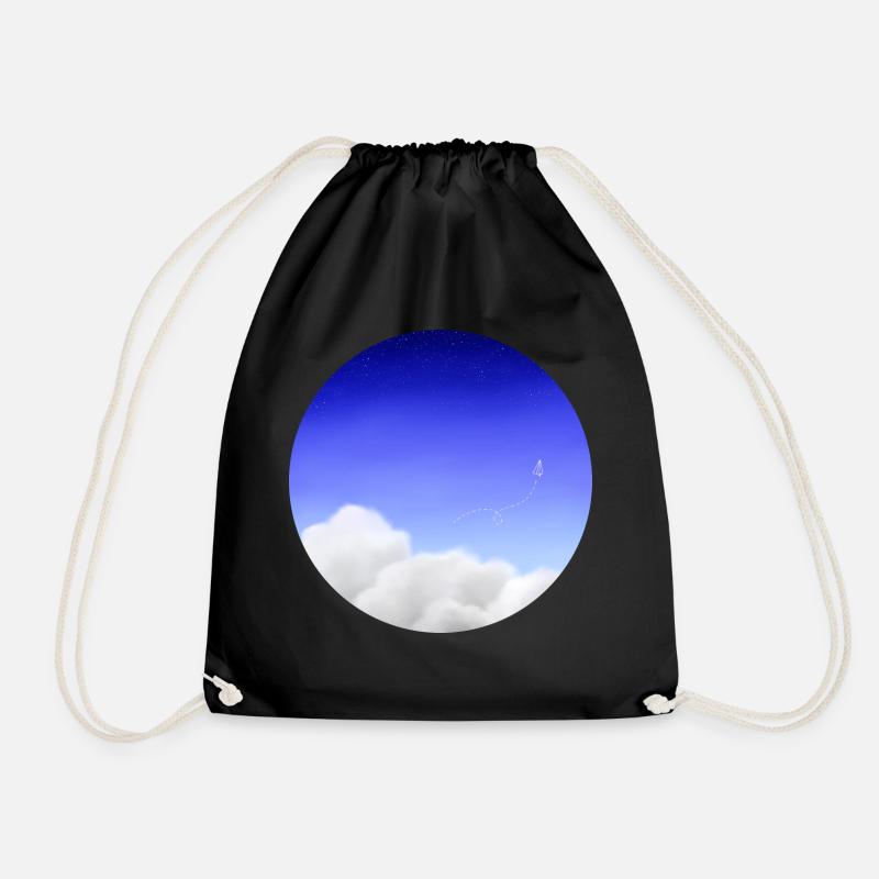 Above the clouds - Drawstring Bag - black