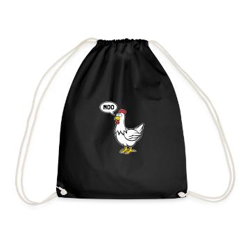 Huhn Moo Vogel Lustiges Geschenk - Turnbeutel - Schwarz - Vorne