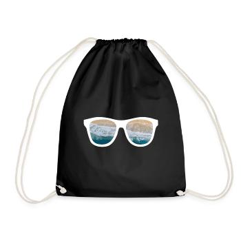 Urlaubs Brille - Turnbeutel - Schwarz - Vorne