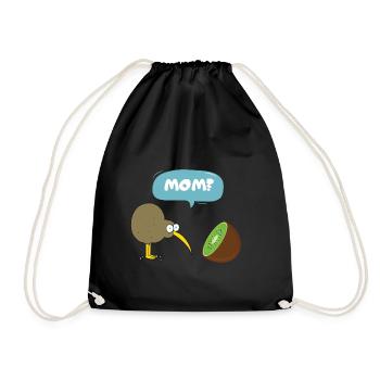 Kiwi Bird sees his mother... Kiwi - Drawstring Bag - black - Front