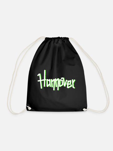 hannover fussball graffiti schriftzug geschenk - Turnbeutel - Schwarz