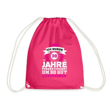 30th birthday - Drawstring Bag - fuchsia - Front