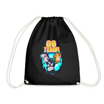Einhorn Panda Katze Portal Motivation - Turnbeutel - Schwarz - Vorne