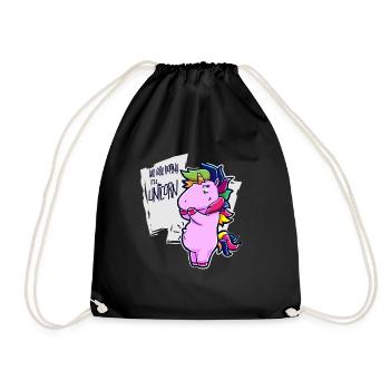 Unicorn Pregnancy Gift Horn Children - Drawstring Bag - black - Front