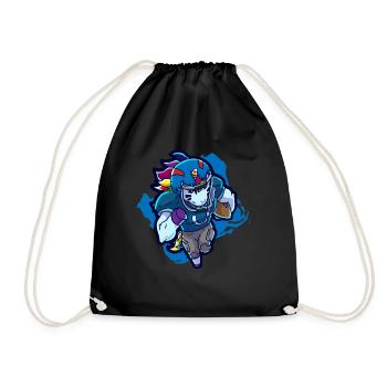Football Einhorn Sport Geschenk Rugby - Turnbeutel - Schwarz - Vorne