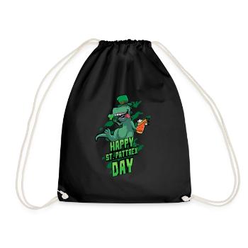 St. Patrick's Day Print Trex Irish Gift - Drawstring Bag - black - Front