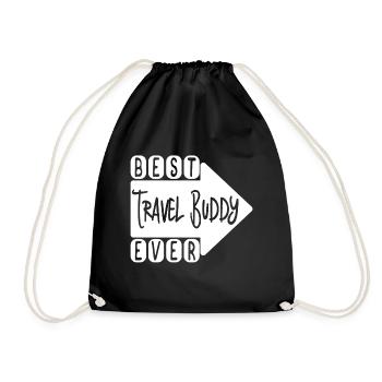 Best Travel Buddies Reisen Freunde Urlaub Geschenk - Turnbeutel - Schwarz - Vorne