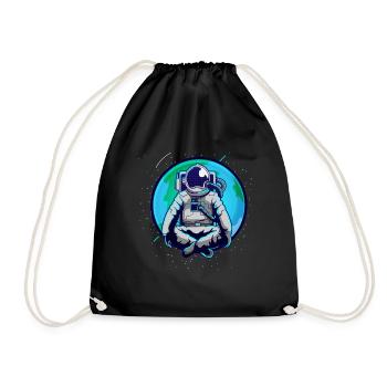 Weltraum Astronaut All Weltkugel Geschenk - Turnbeutel - Schwarz - Vorne