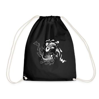 Yin Yang Koi cadeau d'équilibre d'eau de poisson carpe - Sac de sport léger - noir - Devant