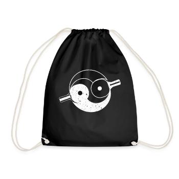 Cadeau de sport raquette de tennis de table Yin Yang - Sac de sport léger - noir - Devant