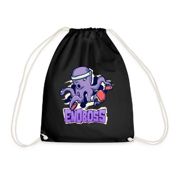 Oktopus Endboss Meister Tischtennis Geschenk - Turnbeutel - Schwarz - Vorne