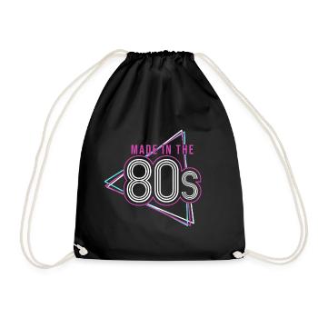 80er Jahre 80's retro vintage Geschenk Generation - Turnbeutel - Schwarz - Vorne