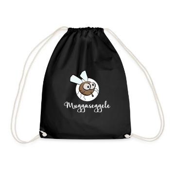Swabian Muggaseggele Schwabischer dialect - Drawstring Bag - black - Front