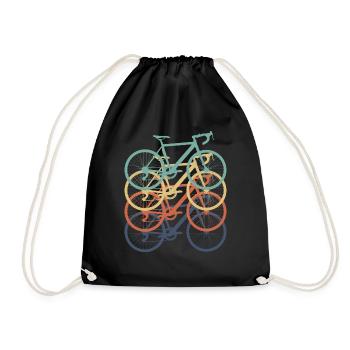 Fahrrad fahren retro vintage Geschenk Rennrad Rad - Turnbeutel - Schwarz - Vorne
