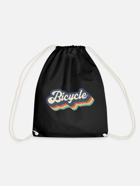 Fahrrad retro Geschenk vintage Text Radsport Sport - Turnbeutel - Schwarz