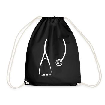 Arzt Stethoskop Geschenk Doktor Dr Medizin Ärzte - Turnbeutel - Schwarz - Vorne
