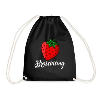 Swabian dialect - Bräschtling schwabenland - Drawstring Bag - black - Front