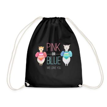 Gender reveal baby family pregnancy - Drawstring Bag - black - Front